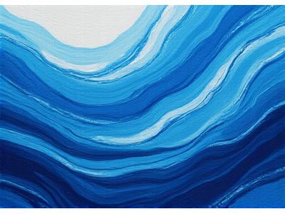 Stoffprøve med abstrakt undervannslandskap i moderne fortolkning